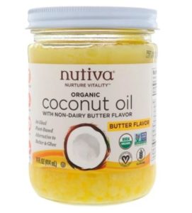 Nutiva, オーガニックココナッツオイル、バターフレーバー(414 ml)
