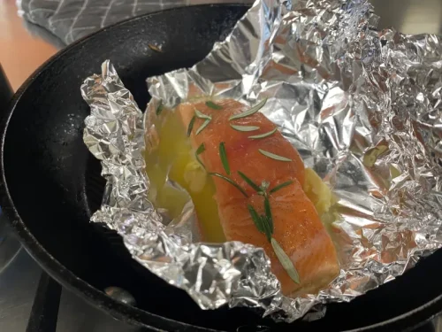 High Country Salmonで買ったサーモンで夕食
